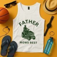 Father Mows Best Family Daddy Dad Tank Top thumb 4