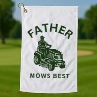 Father Mows Best Family Daddy Dad Golf Towel thumb 1