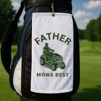 Father Mows Best Family Daddy Dad Golf Towel thumb 2
