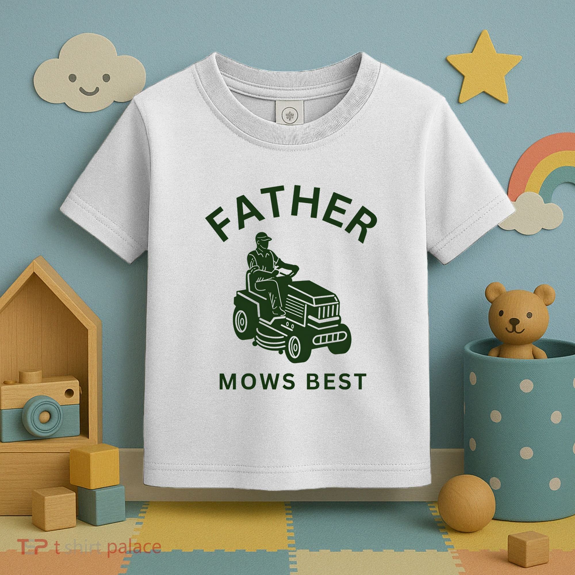 Father Mows Best Family Daddy Dad Toddler T-Shirt