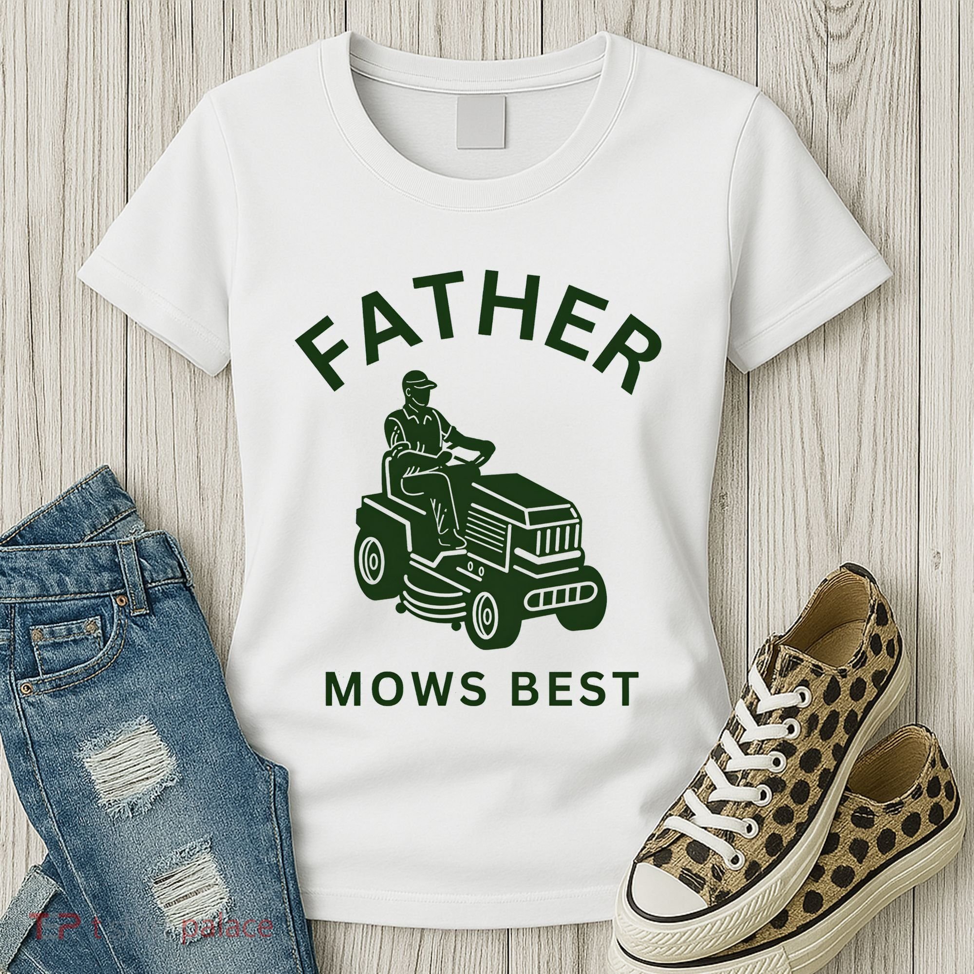 Father Mows Best Family Daddy Dad Women's T-Shirt