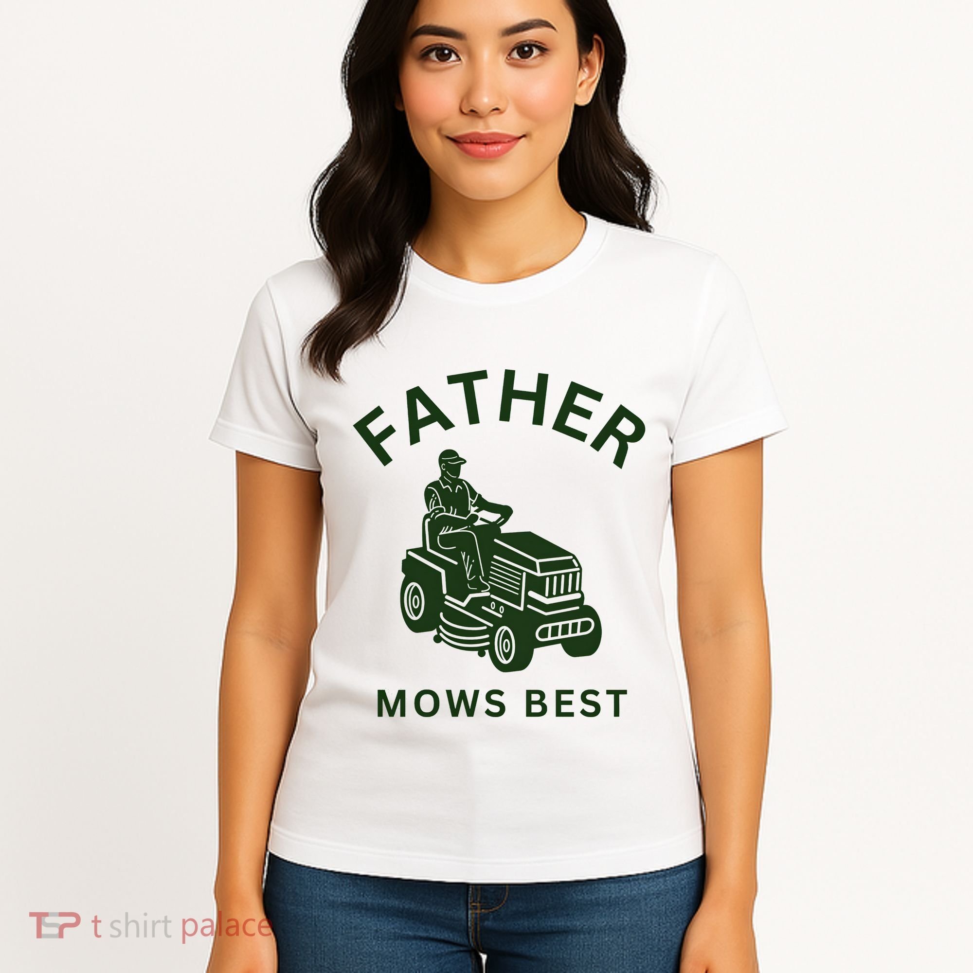 Father Mows Best Family Daddy Dad Women's T-Shirt