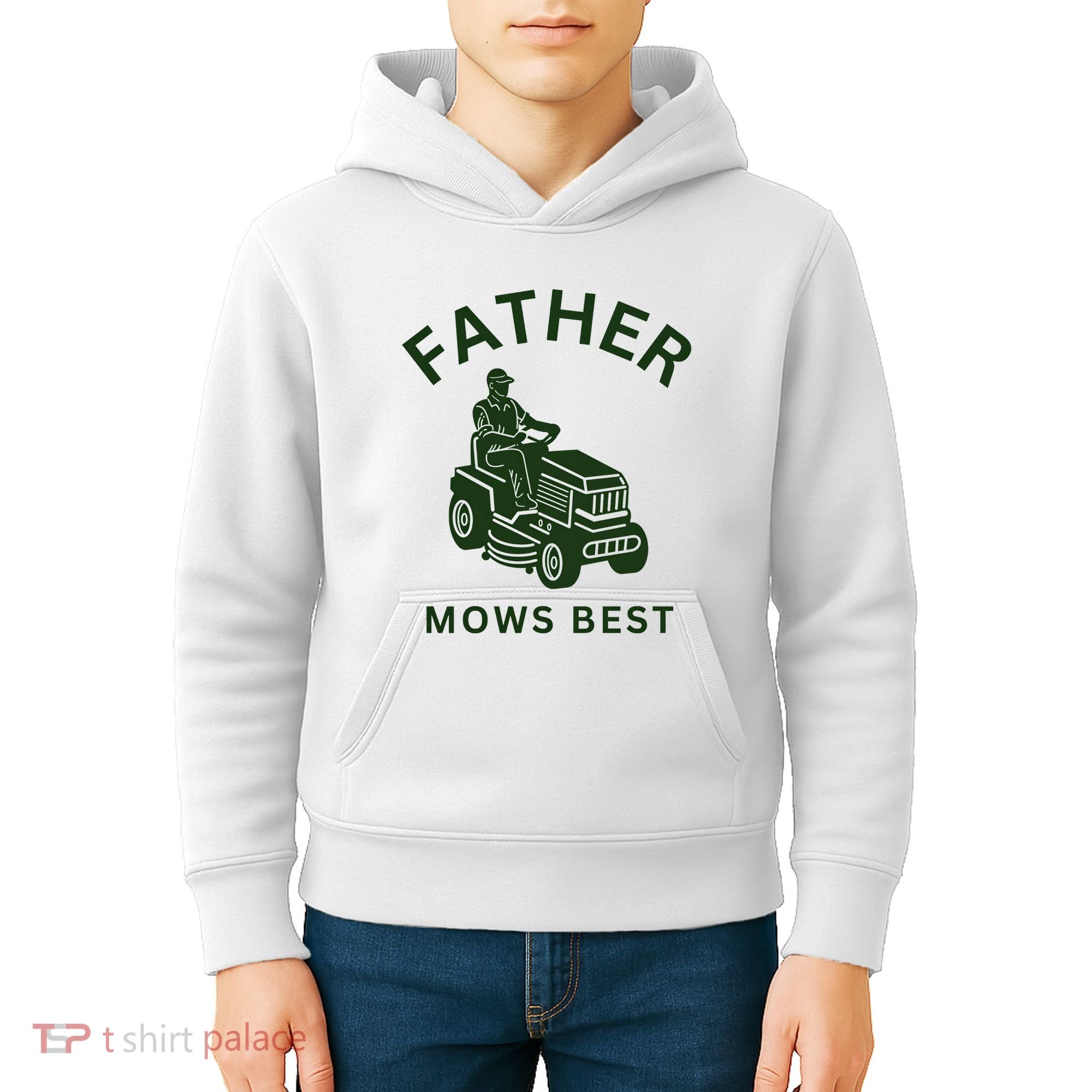 Father Mows Best Family Daddy Dad Kids Hoodie