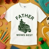 Father Mows Best Family Daddy Dad Kids T-Shirt thumb 3