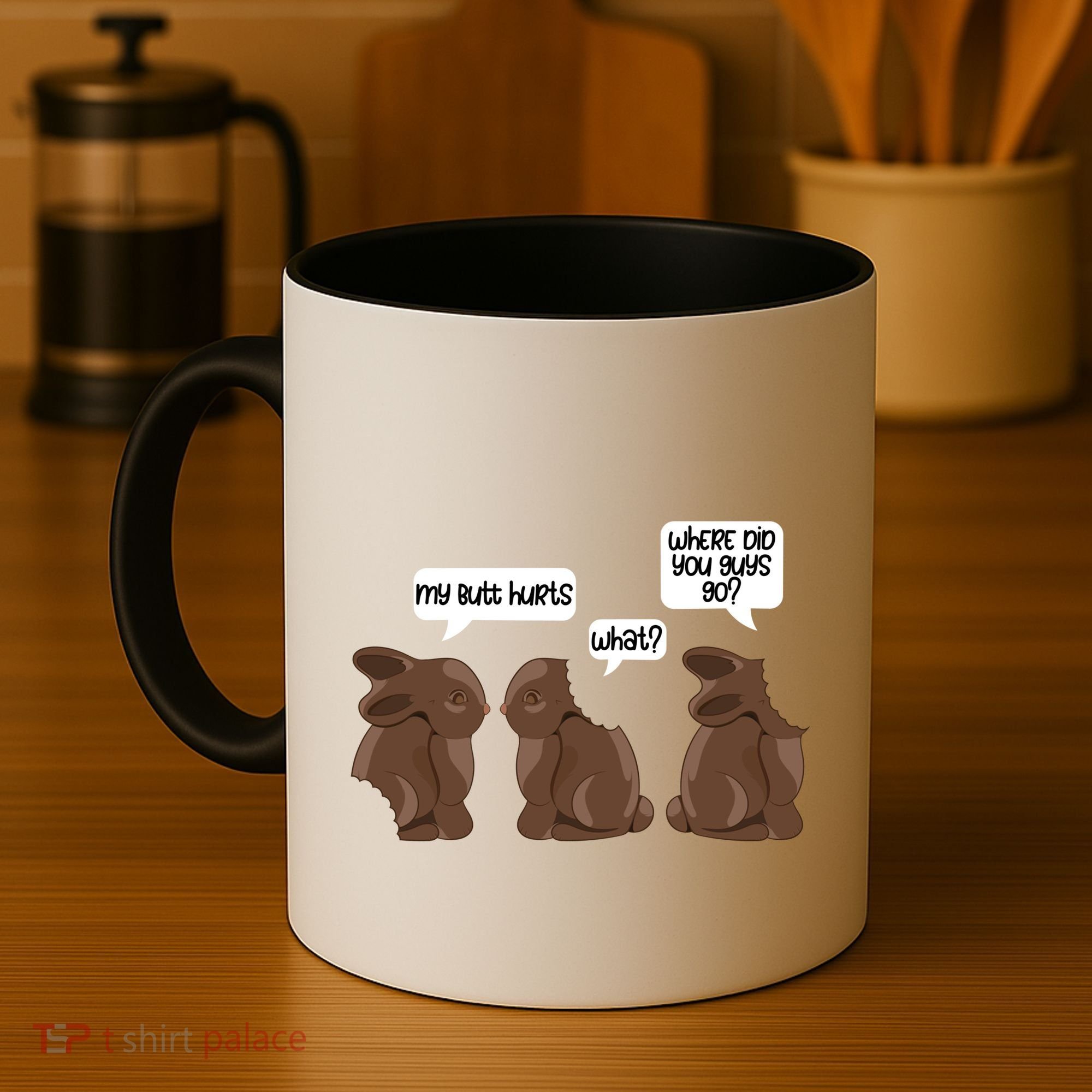 Funny My Butt Hurts Bunny Chocolate Easter Cool Gift Coffee Mug