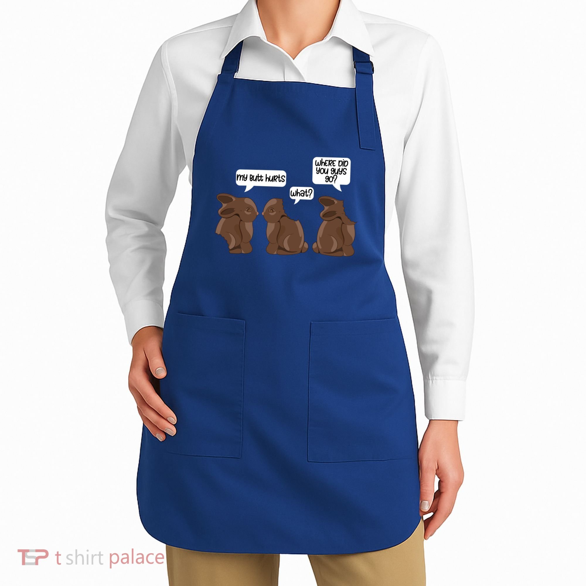 Funny My Butt Hurts Bunny Chocolate Easter Cool Gift Apron