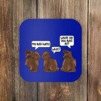 Funny My Butt Hurts Bunny Chocolate Easter Cool Gift Coaster thumb 0