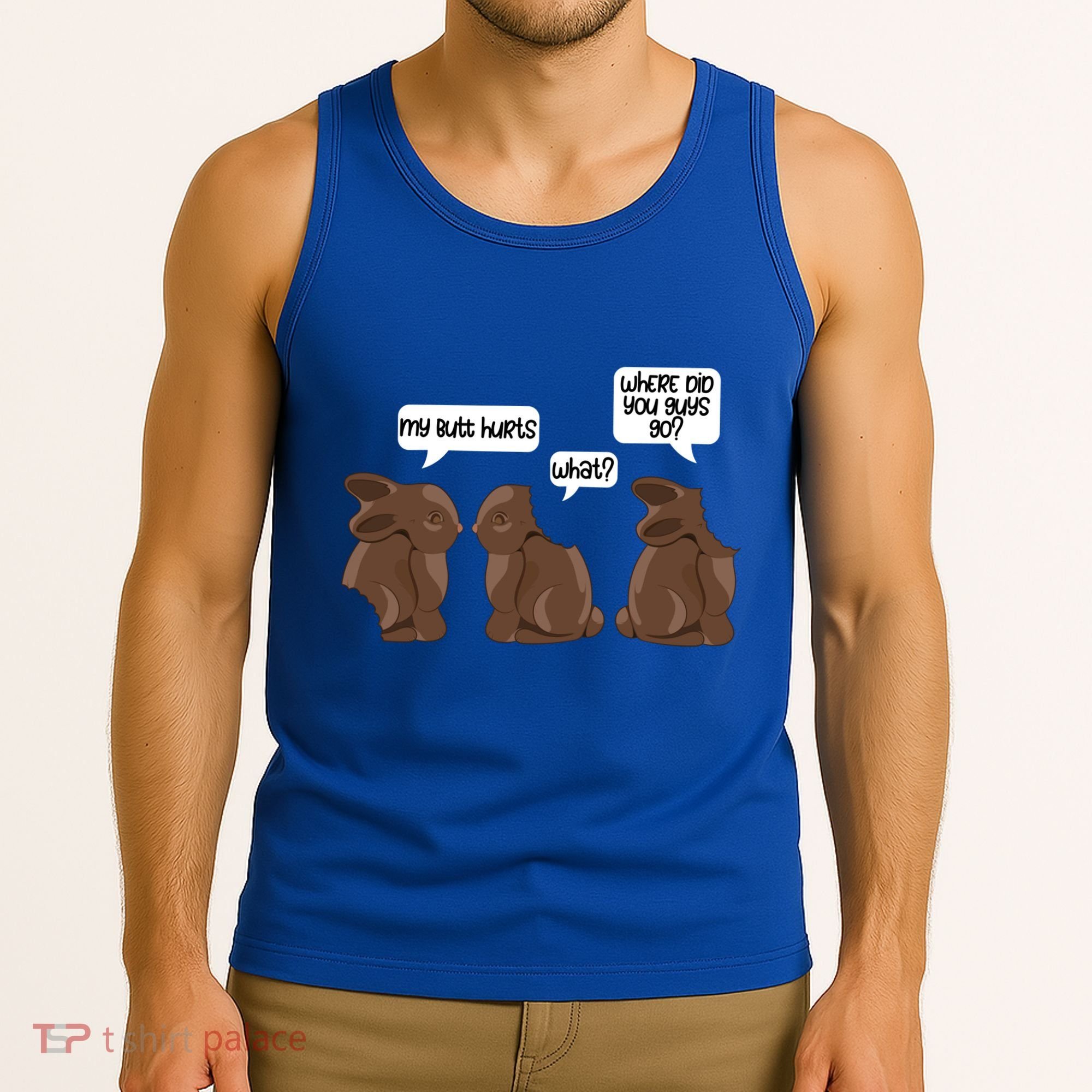 Funny My Butt Hurts Bunny Chocolate Easter Cool Gift Tank Top