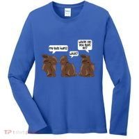 Funny My Butt Hurts Bunny Chocolate Easter Cool Gift Women's Long Sleeve Shirt thumb 0