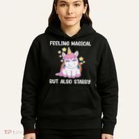 Feeling Magical But Also Stabby Rainbow Unicorn Gift Hoodie thumb 5