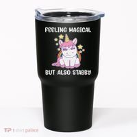 Feeling Magical But Also Stabby Rainbow Unicorn Gift Tumbler thumb 0