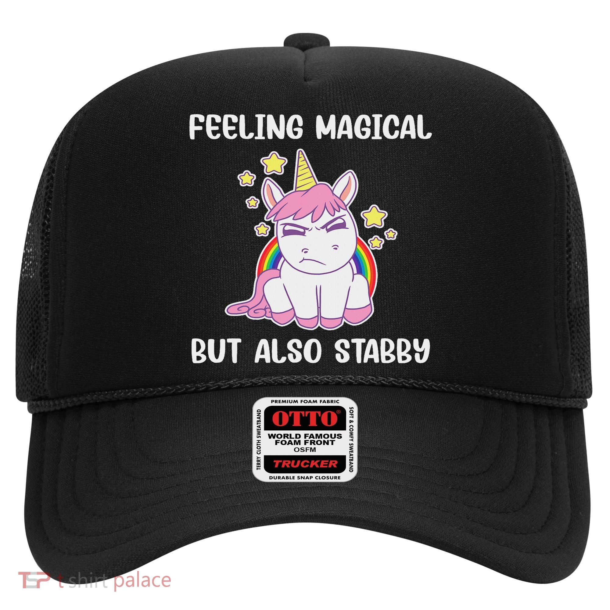 Feeling Magical But Also Stabby Rainbow Unicorn Gift Hat