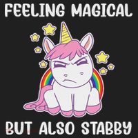 Feeling Magical But Also Stabby Rainbow Unicorn Gift Hat thumb 2