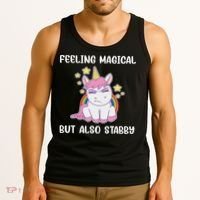 Feeling Magical But Also Stabby Rainbow Unicorn Gift Tank Top thumb 3