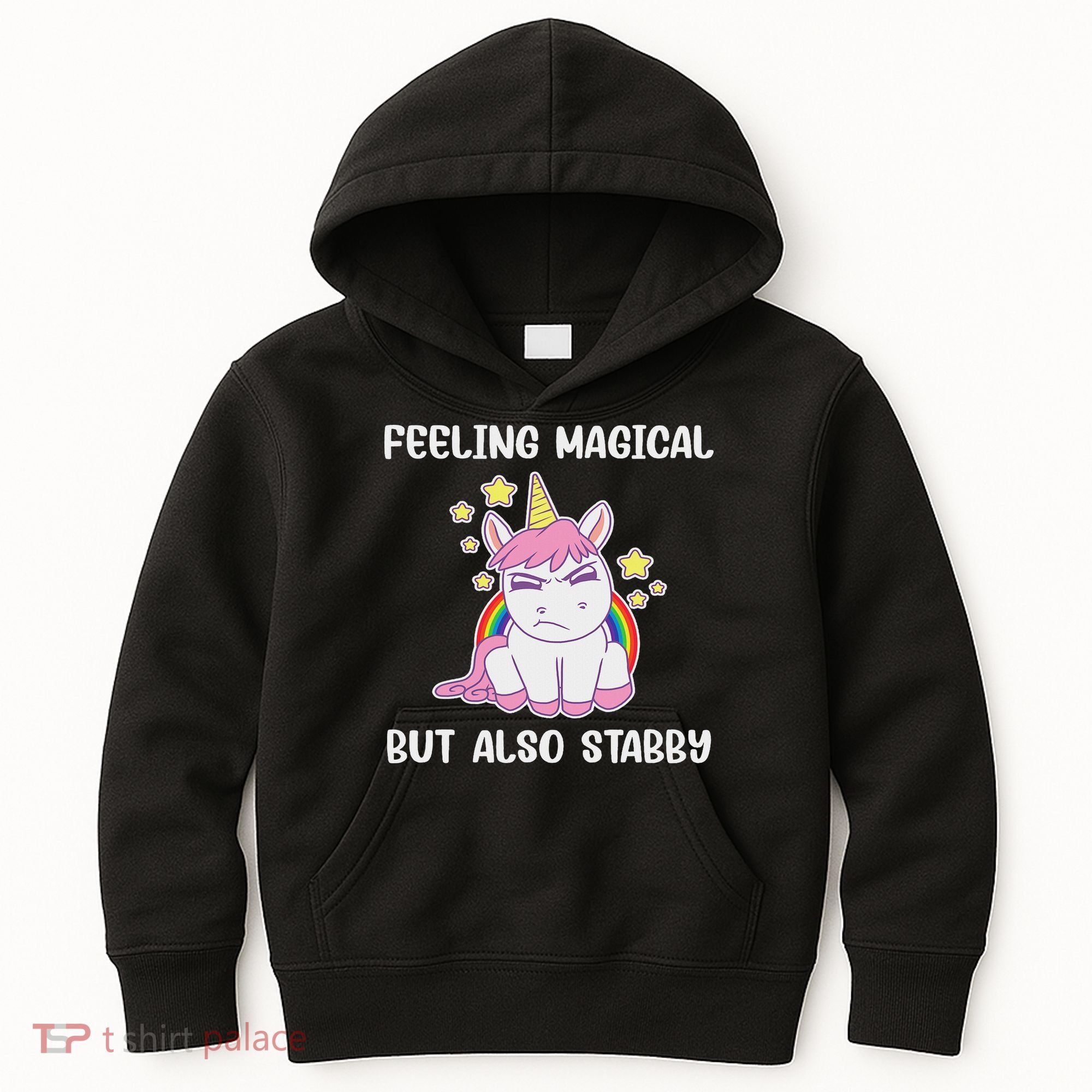 Feeling Magical But Also Stabby Rainbow Unicorn Gift Kids Hoodie