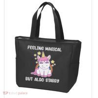 Feeling Magical But Also Stabby Rainbow Unicorn Gift Tote Bag thumb 3