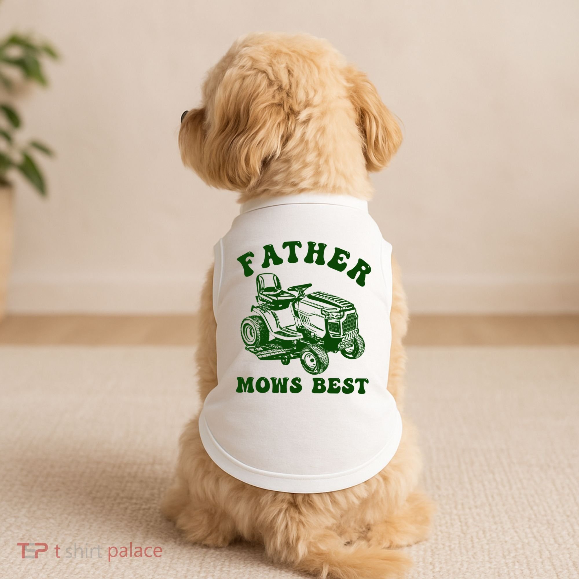 Father Mows Best Lawn Fathers Day Doggie Tank