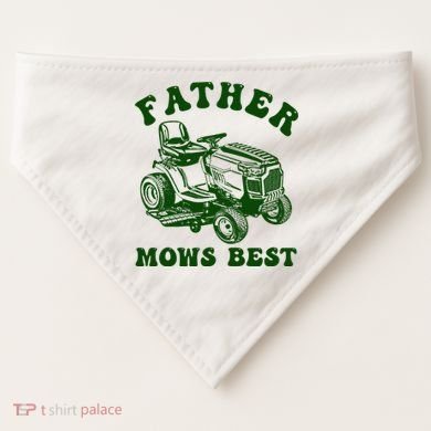 Father Mows Best Lawn Fathers Day USA-Made Doggie Bandana