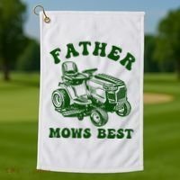 Father Mows Best Lawn Fathers Day Golf Towel thumb 1