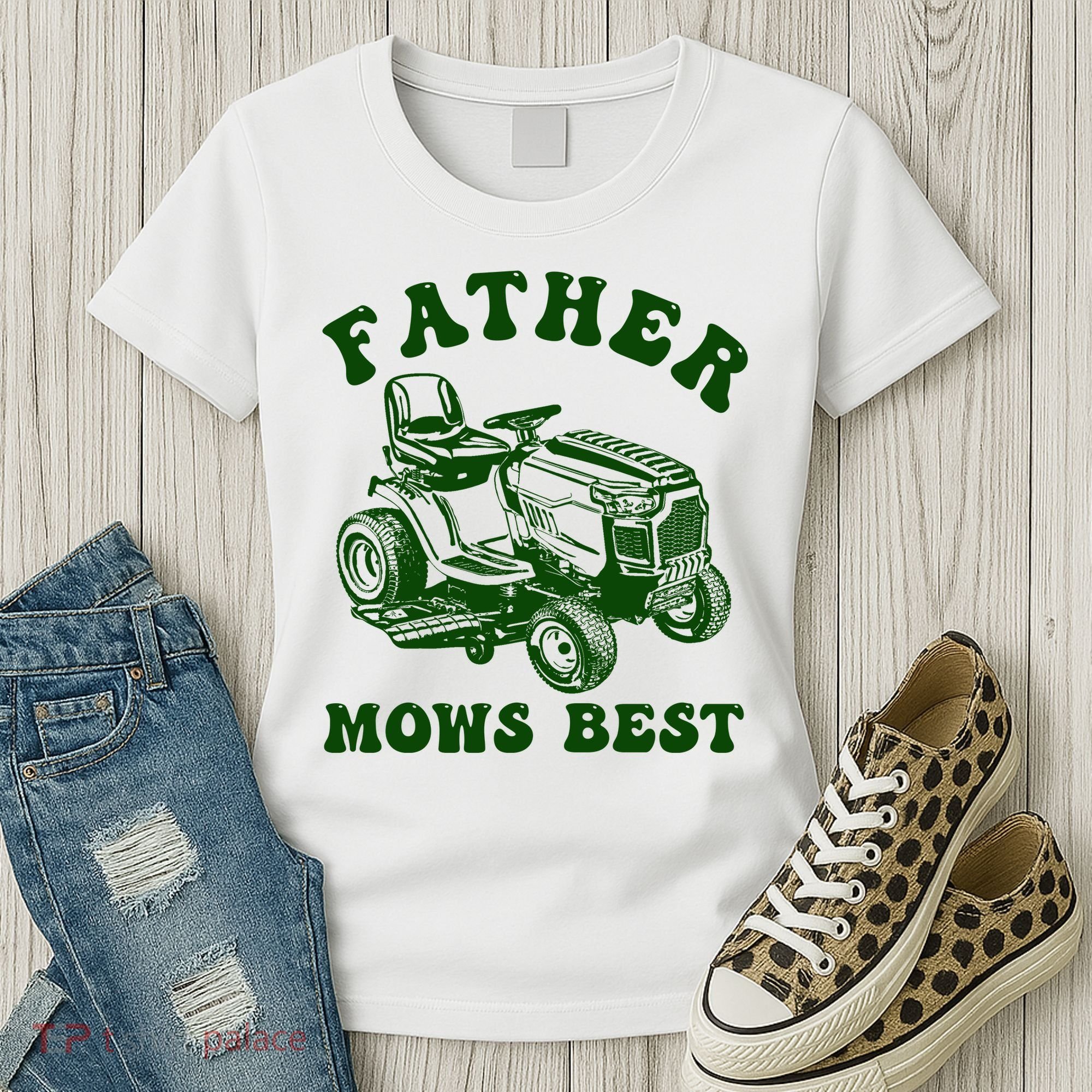 Father Mows Best Lawn Fathers Day Women's T-Shirt