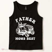 Father Mows Best Lawn Care Dad Mowing Gardener Fathers Day Tank Top thumb 2