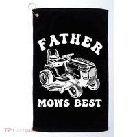 Father Mows Best Lawn Care Dad Mowing Gardener Fathers Day Golf Towel thumb 0