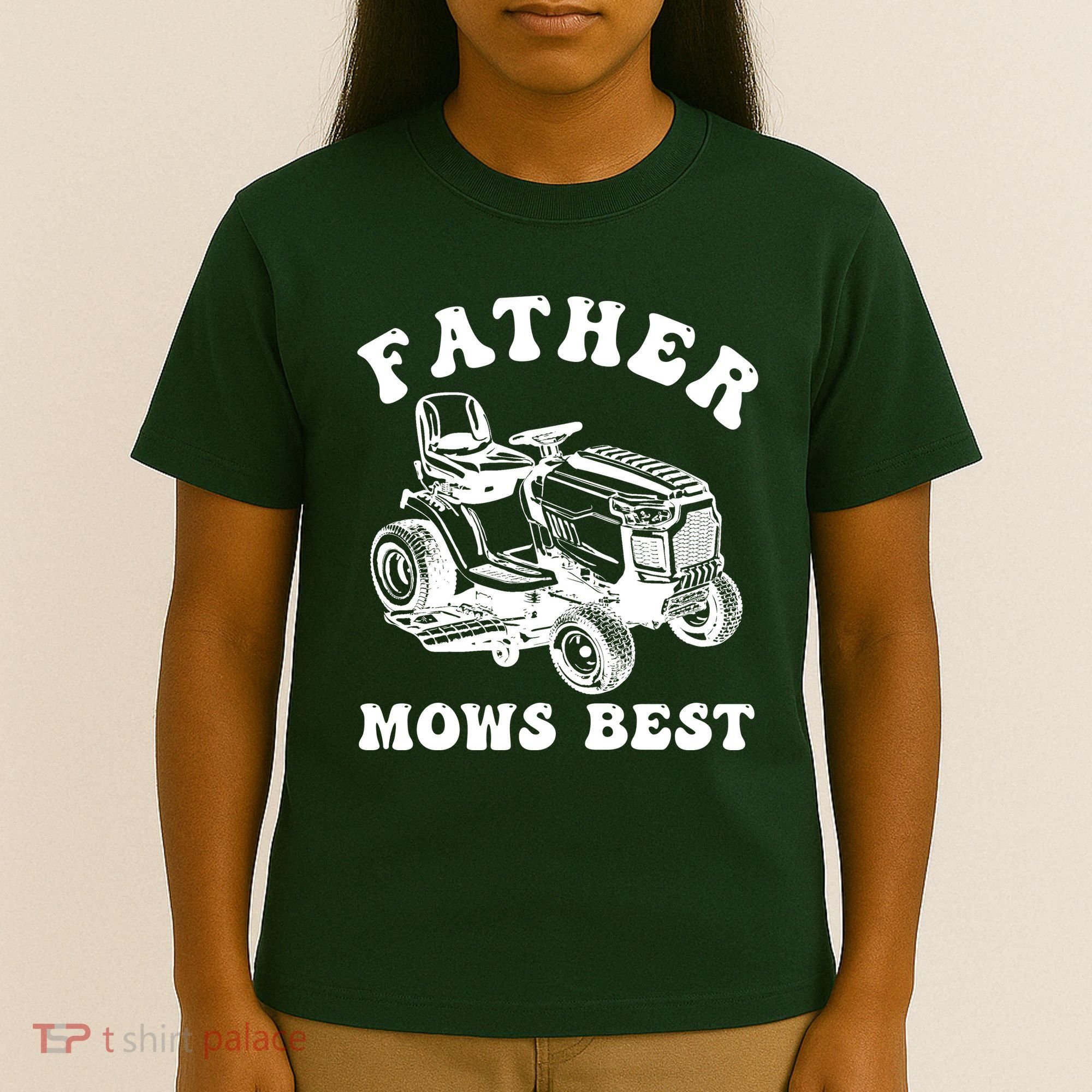 Father Mows Best Lawn Care Dad Mowing Gardener Fathers Day T-Shirt