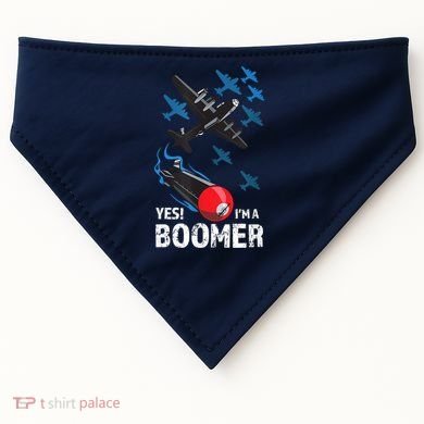 Funny Military Bomber Design For Boomers USA-Made Doggie Bandana