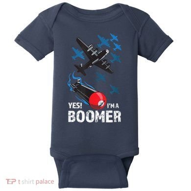 Funny Military Bomber Design For Boomers Baby Bodysuit
