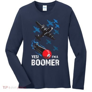 Funny Military Bomber Design For Boomers Women's Long Sleeve Shirt