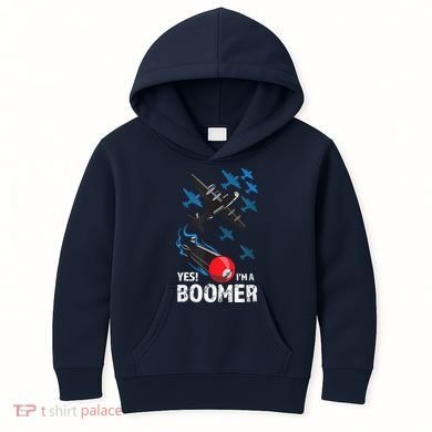 Funny Military Bomber Design For Boomers Kids Hoodie