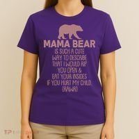 Funny Mama Bear Rawr T-Shirt thumb 4