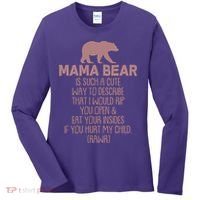 Funny Mama Bear Rawr Women's Long Sleeve Shirt thumb 0