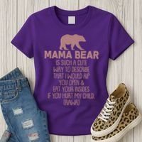 Funny Mama Bear Rawr Women's T-Shirt thumb 3