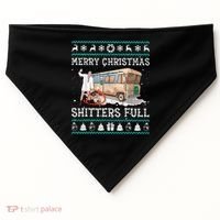 Funny Merry Christmas Shitters Full Sweater Ugly USA-Made Doggie Bandana thumb 0