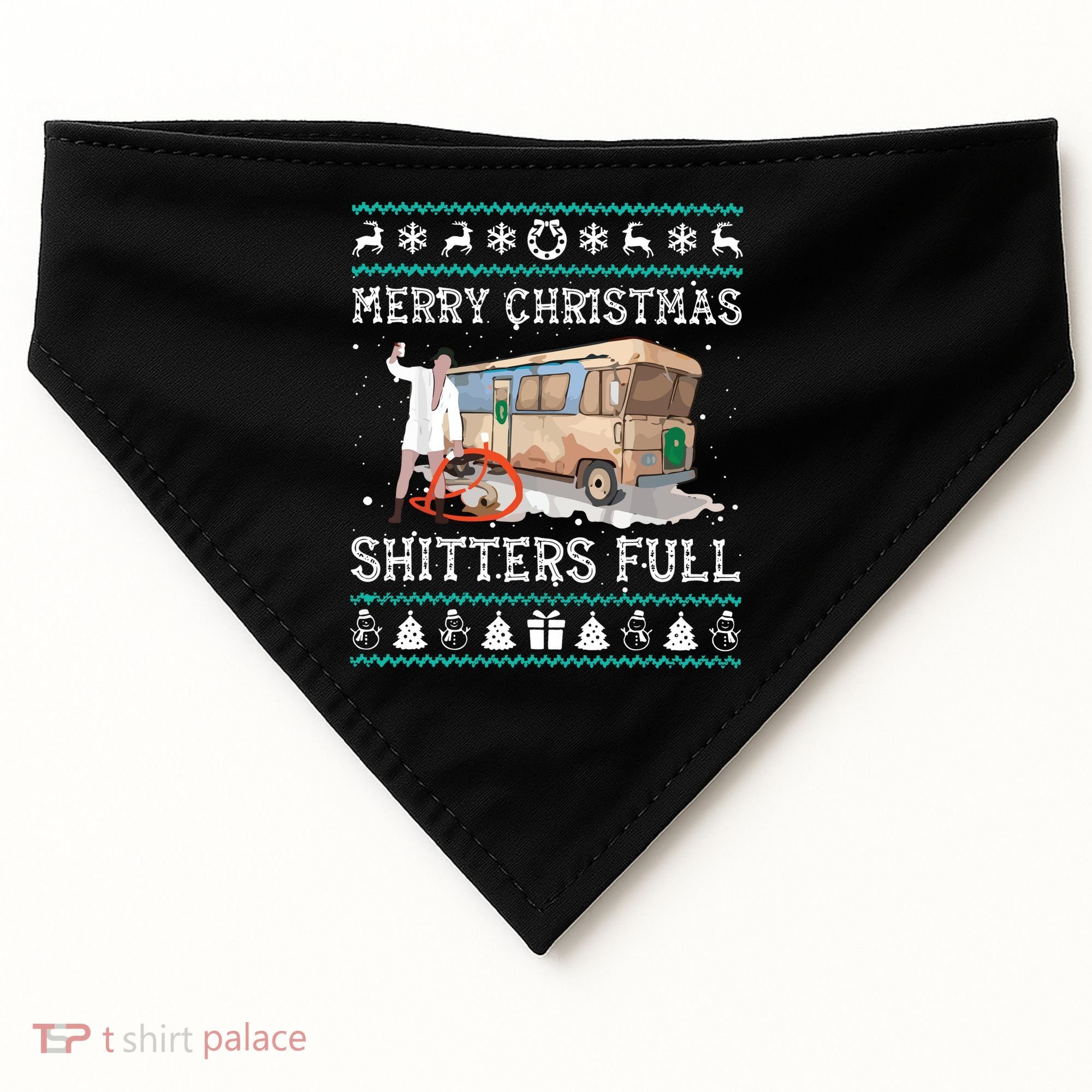 Funny Merry Christmas Shitters Full Sweater Ugly USA-Made Doggie Bandana