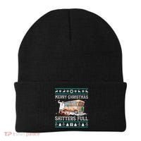 Funny Merry Christmas Shitters Full Sweater Ugly Beanie thumb 0