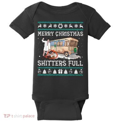 Funny Merry Christmas Shitters Full Sweater Ugly Baby Bodysuit