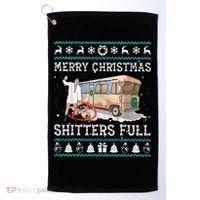 Funny Merry Christmas Shitters Full Sweater Ugly Golf Towel thumb 0