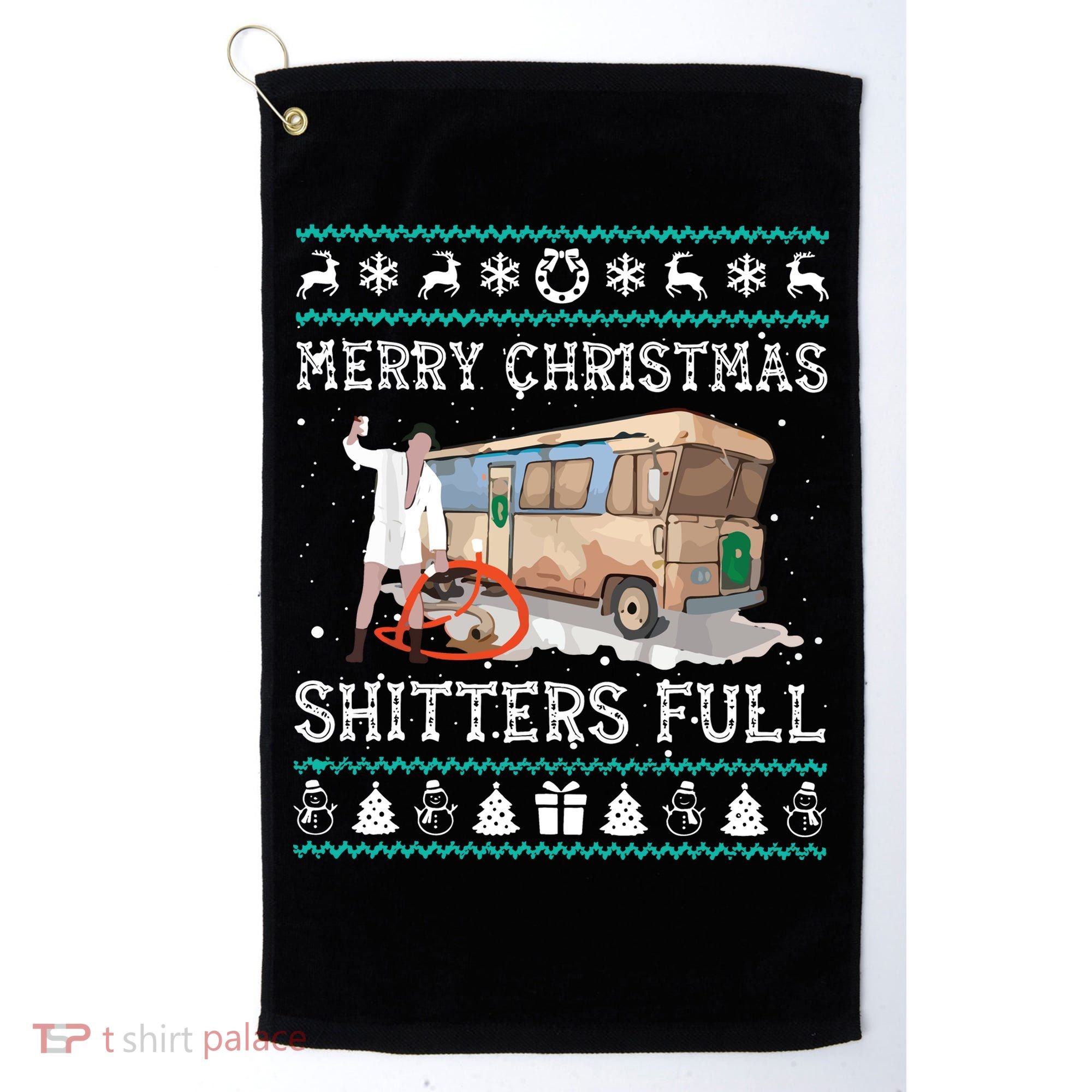 Funny Merry Christmas Shitters Full Sweater Ugly Golf Towel