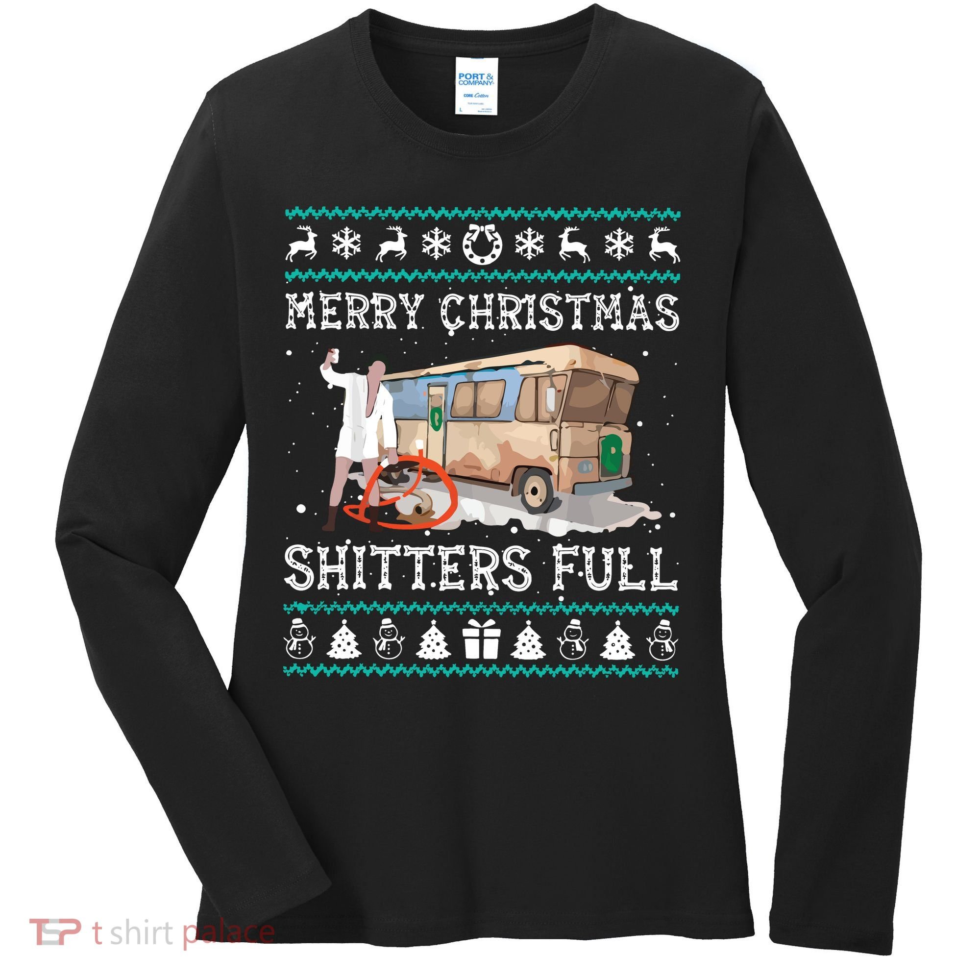 Funny Merry Christmas Shitters Full Sweater Ugly Women's Long Sleeve Shirt