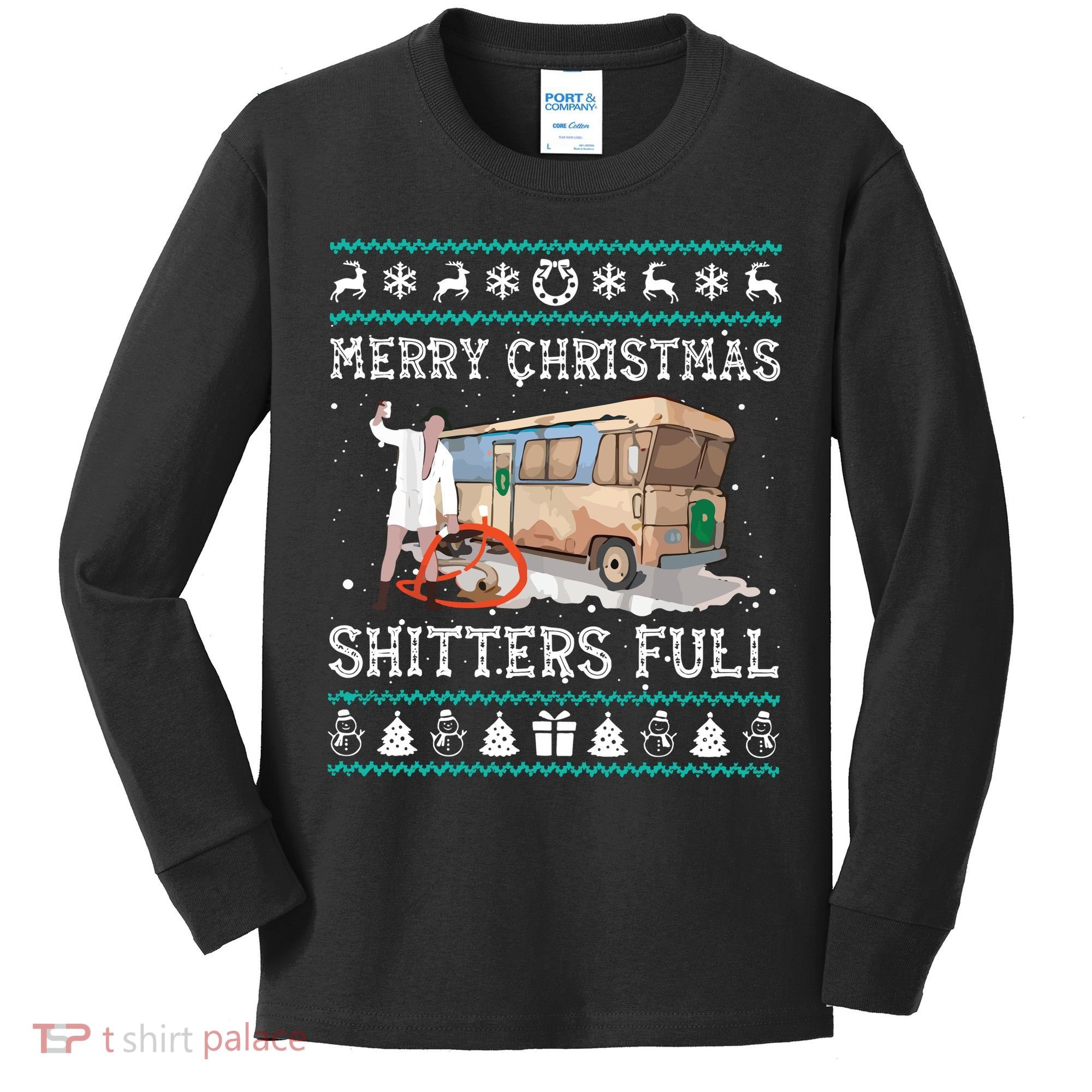 Funny Merry Christmas Shitters Full Sweater Ugly Kids Long Sleeve Shirt