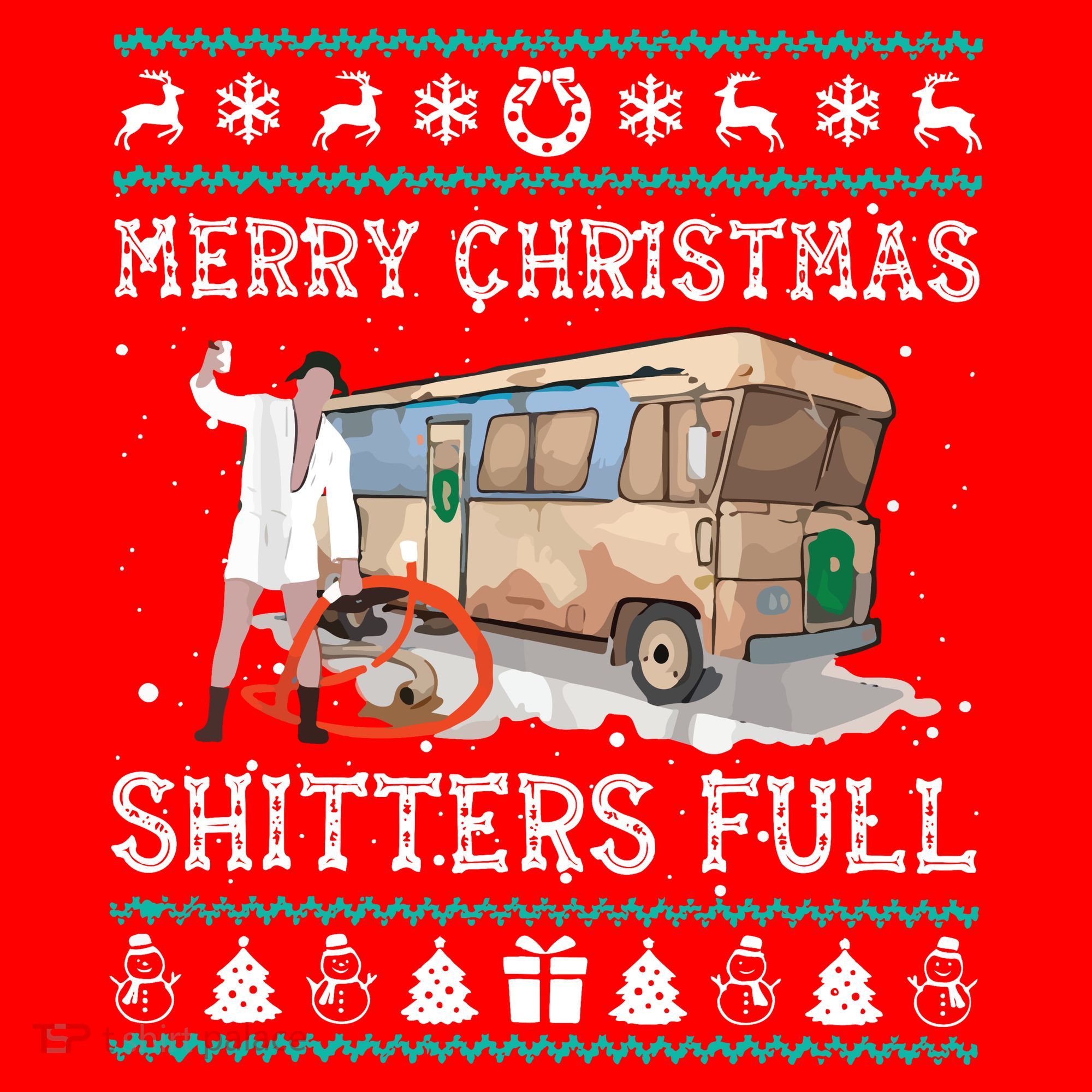 Funny Merry Christmas Shitters Full Sweater Ugly Santa Hat