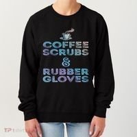 Funny Medical Cute Gift: Coffee Scrubs And Rubber Gloves Women's Sweatshirt thumb 0