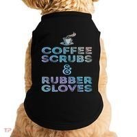 Funny Medical Cute Gift: Coffee Scrubs And Rubber Gloves Doggie Tank thumb 0