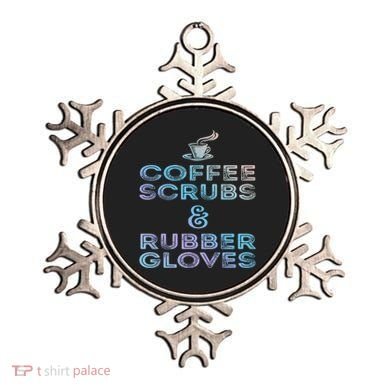 Funny Medical Cute Gift: Coffee Scrubs And Rubber Gloves Ornament