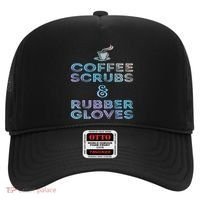 Funny Medical Cute Gift: Coffee Scrubs And Rubber Gloves Hat thumb 0
