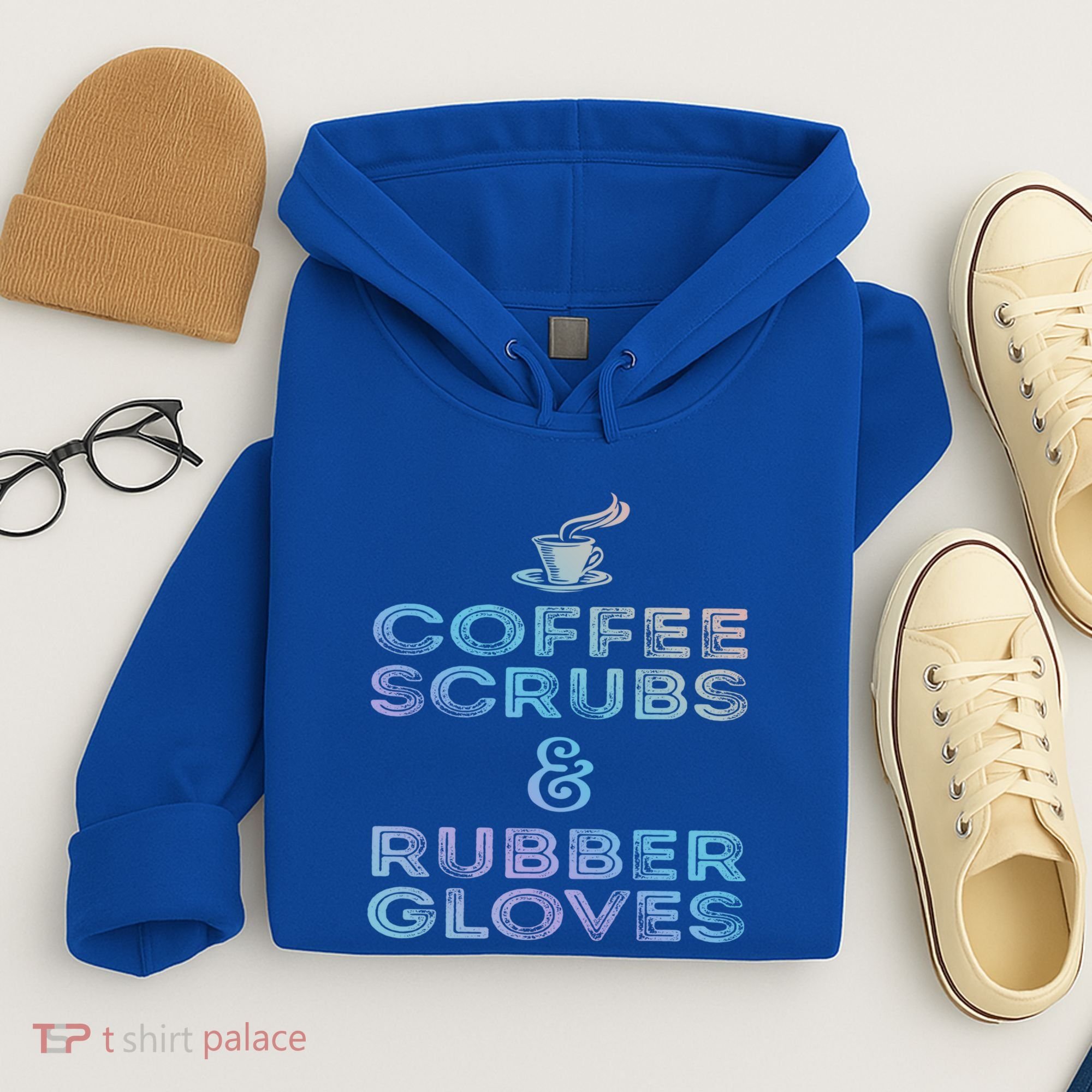 Funny Medical Cute Gift: Coffee Scrubs And Rubber Gloves Hoodie