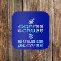Funny Medical Cute Gift: Coffee Scrubs And Rubber Gloves Coaster thumb 0