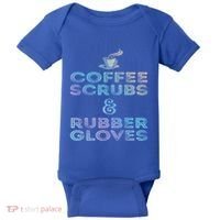 Funny Medical Cute Gift: Coffee Scrubs And Rubber Gloves Baby Bodysuit thumb 0